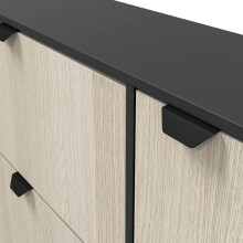 Schuhschrank >GARONA< Schuhkipper, Anthrazitgrau / Eiche Dekor - 105x112x24 (BxHxT)