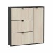 Schuhschrank >GARONA< Schuhkipper, Anthrazitgrau / Eiche Dekor - 105x112x24 (BxHxT)