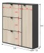 Schuhschrank >GARONA< Schuhkipper, Anthrazitgrau / Eiche Dekor - 105x112x24 (BxHxT)