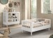 Babymöbel-Set >Buche massiv< in weiß lackiert - 144x60x74 (BxHxT)