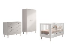 Babymöbel-Set >Buche massiv< (3-tlg.) in...