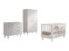 Babymöbel-Set >Buche massiv< (3-tlg.) in weiß lackiert - 100x190x55 (BxHxT)