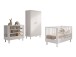 Babymöbel-Set >Buche massiv< (3-tlg.) in weiß lackiert - 100x190x55 (BxHxT)
