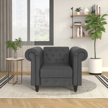 Sessel >Firenze< mit Verstellung, PU-Kunstleder grau - 111x83x87cm (BxHxT)