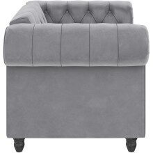 Sessel >Firenze< mit Verstellung, Samt hellgrau - 111x83x87cm (BxHxT)