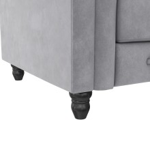 Sessel >Firenze< mit Verstellung, Samt hellgrau - 111x83x87cm (BxHxT)