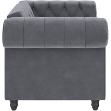 Sessel >Firenze< mit Verstellung, Samt anthrazit - 111x83x87cm (BxHxT)