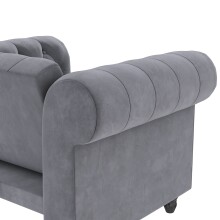 Sessel >Firenze< mit Verstellung, Samt anthrazit - 111x83x87cm (BxHxT)