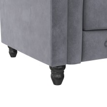 Sessel >Firenze< mit Verstellung, Samt anthrazit - 111x83x87cm (BxHxT)