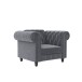 Sessel >Firenze< mit Verstellung, Samt anthrazit - 111x83x87cm (BxHxT)
