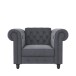 Sessel >Firenze< mit Verstellung, Samt anthrazit - 111x83x87cm (BxHxT)
