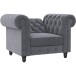 Sessel >Firenze< mit Verstellung, Samt anthrazit - 111x83x87cm (BxHxT)