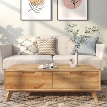 Couchtisch >Essen<mit 2 Schubladen in Eiche Dekor - 110x37x50cm (BxHxT)