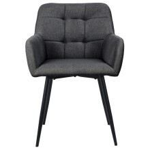 Armlehnstuhl >Bristol< (2er-Set) in Anthrazit, Stoff/Metall - 58x80x61cm (BxHxT)
