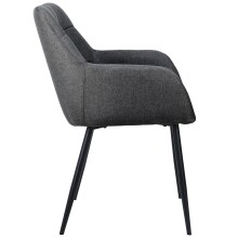 Armlehnstuhl >Bristol< (2er-Set) in Anthrazit, Stoff/Metall - 58x80x61cm (BxHxT)