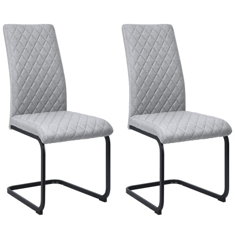 Freischwinger >Valencia< (2er-Set) in Grau, Stoff - 45x97x61cm (BxHxT)