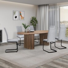 Freischwinger >Valencia< (2er-Set) in Grau, Stoff - 45x97x61cm (BxHxT)
