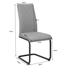 Freischwinger >Valencia< (2er-Set) in Schwarz, Stoff - 45x97x61cm (BxHxT)