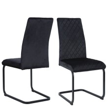 Freischwinger >Valencia< (2er-Set) in Schwarz, Stoff - 45x97x61cm (BxHxT)
