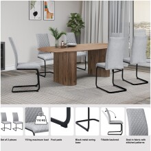 Freischwinger >Valencia< (2er-Set) in Schwarz, Stoff - 45x97x61cm (BxHxT)