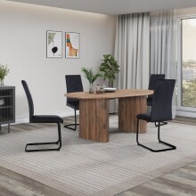 Freischwinger >Valencia< (2er-Set) in Schwarz, Stoff - 45x97x61cm (BxHxT)