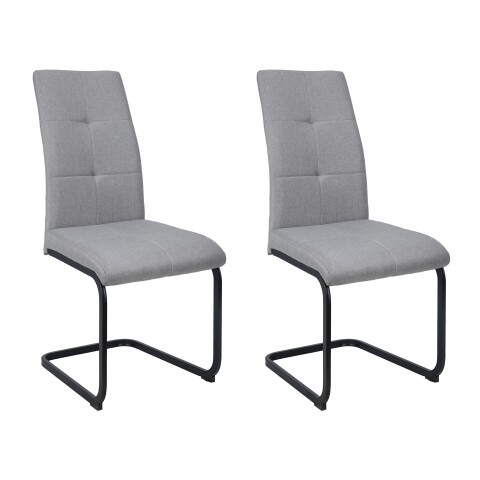 Freischwinger >Chicago< (2er-Set) in Grau, Stoff - 45x97x61cm (BxHxT)