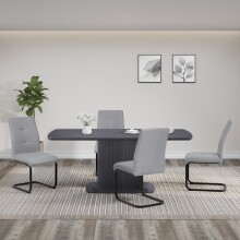 Freischwinger >Chicago< (2er-Set) in Grau, Stoff - 45x97x61cm (BxHxT)