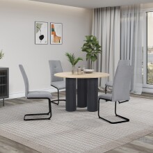 Freischwinger >Chicago< (2er-Set) in Grau, Stoff - 45x97x61cm (BxHxT)