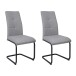 Freischwinger >Chicago< (2er-Set) in Grau, Stoff - 45x97x61cm (BxHxT)
