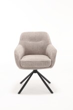 Armlehnstuhl >Calgary< (4er-Set) Drehfunktio, Federkern, Chenille creme - 61x88x64 (BxHxT)