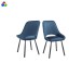 Esszimmerstuhl >Eindhoven< (2er-Set) in Samt hellblau oder dunkelblau - 55x91x63 (BxHxT)