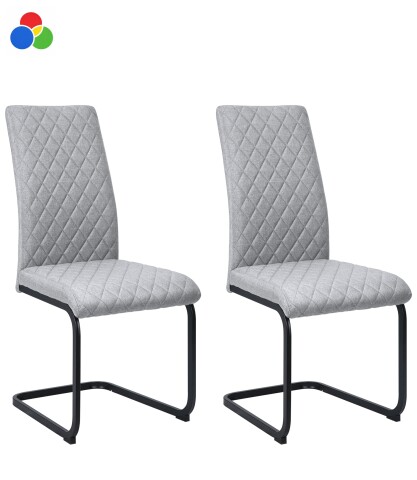 Freischwinger >Valencia< (2er-Set) Bezug schwarz, dunkelgrau oder grau, Stoff - 45x97x61cm (BxHxT)