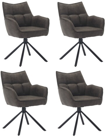 Armlehnstuhl >Bonanza< (4er-Set) Drehfunktion, Federkern, in anthrazit - 62x89x62 (BxHxT)