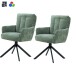 Armlehnstuhl >Yukon< (2er-oder 4er Set)  Drehfunktion, Federkern, Bezug hellgrau oder olive - 60x94x66cm (BxHxT)
