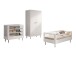 Babymöbel-Set >Buche massiv< (3-teilig) in weiß lackiert - 100x190x55 (BxHxT)