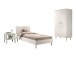 Jugendzimmer-Set >Buche massiv< (3-teilig) in weiß lackiert - 100x190x55 (BxHxT)