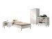 Jugendzimmer-Set >Buche massiv< (4-teilig) in weiß lackiert - 100x190x55 (BxHxT)
