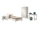 Jugendzimmer-Set >Buche massiv< (4-teilig) in weiß lackiert - 100x190x55 (BxHxT)