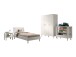 Jugendzimmer-Set >Buche massiv< (4-teilig) in weiß lackiert - 146x190x55 (BxHxT)