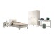 Jugendzimmer-Set >Buche massiv< (4-teilig) in weiß lackiert - 146x190x55 (BxHxT)