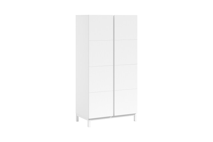 Drehtürenschrank >Eva< in Weiß, Kiefer massiv mit MDF - 98,5x196,2x57,8 (BxHxT)