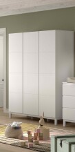 Drehtürenschrank >Eva< in Weiß, Kiefer massiv und MDF - 148,8x196,2x57,8 (BxHxT)