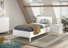 Bettanlage >Eva< (2-teilig) in Weiß - 206,4x90x95,8 (BxHxT)