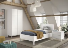 Jugendzimmer-Set >Eva< (3-teilig) in Weiß - 98,5x196,2x57,8 (BxHxT)