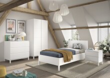 Jugendzimmer-Set >Eva< (4-teilig) in Weiß - 98,5x196,2x57,8 (BxHxT)