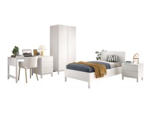 Jugendzimmer-Set >Eva< (4-teilig) in Weiß -...