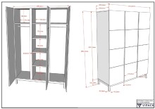 Jugendzimmer-Set >Eva< (4-teilig) in Weiß - 148,8x196,2x57,8 (BxHxT)