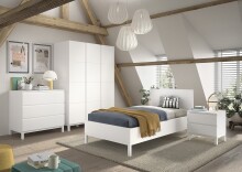 Jugendzimmer-Set >Eva< (4-teilig) in Weiß - 148,8x196,2x57,8 (BxHxT)