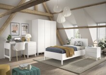 Jugendzimmer-Set >Eva< (4-teilig) in Weiß - 148,8x196,2x57,8 (BxHxT)
