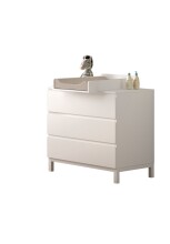 Wickelkommode >Eva< (2-teilig) in Weiß - 98,5x89,4x57 (BxHxT)